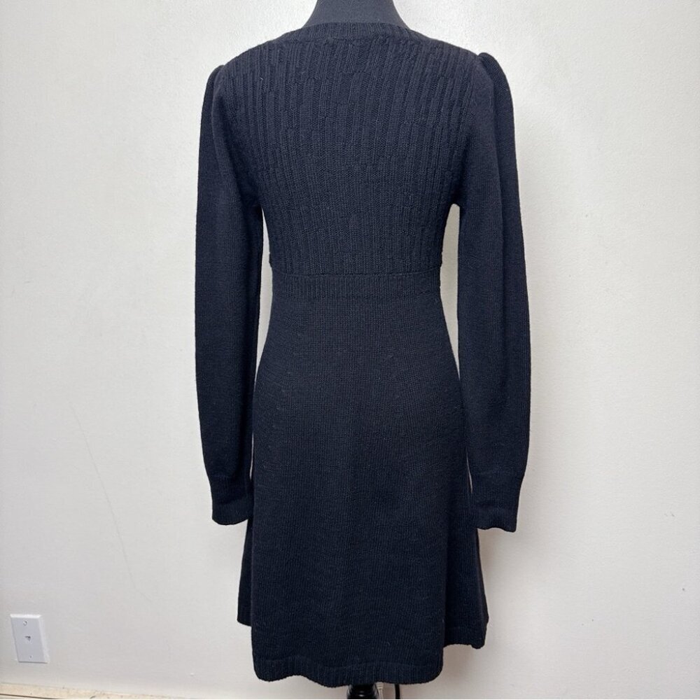BCBGMAXAZRIA Womens Small Crew Neck Long Sleeve Cashmere Sweater Dress - Picture 3 of 14